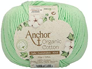 Anchor Organic Cotton, 50G, Stärke: 4, Aufmachung: 125M aqua wave Häkelgarne