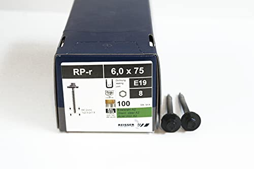 Schrauben 6,0x75mm - Sandwichprofil/Trapezbleche - Bohrschraube Anthrazit | Sichere Befestigung auf Holz-, Alu- und Stahlunterkonstruktionen, blank, RAL 7016 (Anthrazitgrau) oder RAL 8012 (Rotbraun)