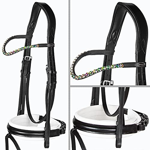 Heinick-Reitsport Trense anatomisch Motion Weiß breites RH Zaumhaken ~ Warmblut ~ Auswahl (Glow-Prisma)