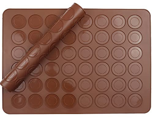 Van Der Linn Silicone Macaron Baking Mat, 48 Cavity Macaroon Mould, 39x30cm