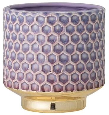 Nordring, Vaso da fiori in ceramica Goldy - Fioriera colorata, vaso per piante, piante grasse Dimensione M (12,5 cm ø) Diametro 5-1/8, Gres, viola