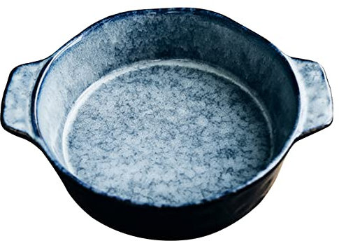 Pirofila Lasagne Grande Profonda, Casseruola In Ceramica Con Manico, Teglia Rotonda for Lasagne, Teglia Da Forno for Microonde, Teglia Da Forno In Porcellana.-grigio-35oz 1000ml ( Color : gray , Size