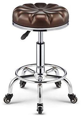 Verstellbare Stühle, kleiner Arbeitshocker, Arbeitsstuhl, Spa-Hocker, 360 Grad drehbar, kann sich bewegen, teleskopisch 49-57 cm, geeignet für 80-95 cm Bartheke (Farbe: A) Das neue