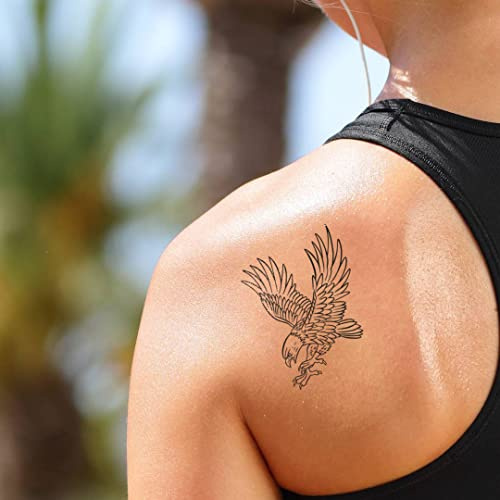 MyJagua Tattoo • Eagle | 1-2 Wochen Tattoo | Auf Pflanzenbasis | Hautverträglich | Wasserfest | Neue Tattoo Technologie | Kein Klebe Tattoo