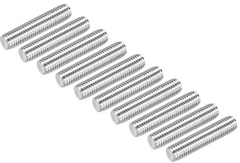 DMiotech 10 Paquet M10 x 50mm Entièrement Fileté Tige 304 Inox Acier Droite Main Filetages Tige Barre Goujons Colliers et Boulons en U