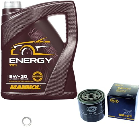 Inspektionspaket 5L MANNOL 5W-30 für 323 P V S V VI 626 V Hatchback IX35 XG | Motoröl MANNOL Energy 5W-30 SCT Ölfilter Dichtring