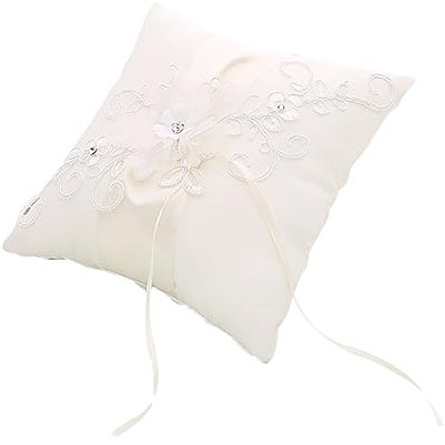 jojofuny Ringkissen Zur Hochzeit Mit Blumenmotiv Und Bändern Für Ringträger Zur Trauung Und Zeremonie