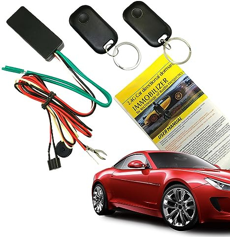 Teksome Car Immobilizer, Wireless 2.4GHZ Immobilizer Auto Lock, Auto Safety Device Intelligent Power Cut Off for Suv, Off-Road Vehicle, Caravan, Minivan, Truck, Large Van