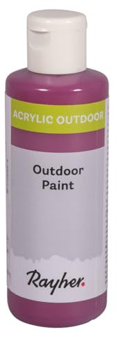 Rayher Outdoor Paint Acrylfarbe, brombeere, Flasche 80 ml, auf Wasserbasis, hochpigmentierte Acrylfarbe, ideal für den Außenbereich, wetterfest, lichtecht, witterungsbeständig, 35070304