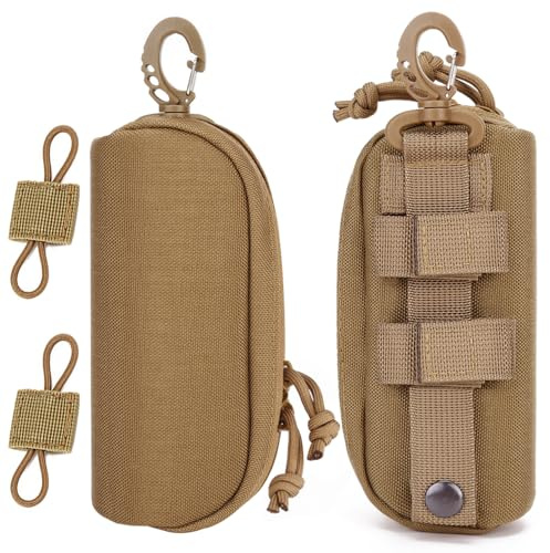 MUCHER 2 Pack Taktisches Brillenetui Molle Brillenetui Stoßfeste Schutzbox Tragbare Brillenetuis Brillen Mit 2 Stück Molle Tasche Schnalle für Outdoor Hiking Hunting Camping Training