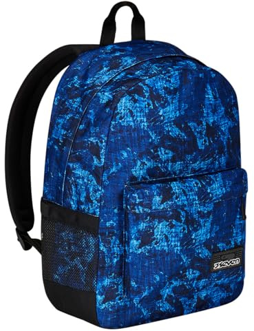 Seven Zaino Monoscomparto IschoolPack, Blu, Con Power Bank integrato e Usb Plug, Tasca Porta Borraccia, Zaino Scuola e Viaggio, Bambini e Ragazzi.