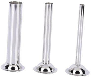 Alipis Sausage Stuffer Stainless Steel Funnels 3pcs Meat Filling Tubes Suitable for Kitchen Sausage Preparation and Ground Meat