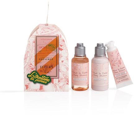 L'OCCITANE Zartes Kirschblüten-Mini-Geschenkset | Süßer & blumiger Duft | vegan & 96% leicht biologisch abbaubar | Premium & Clean Beauty Bath & Body Geschenkset für alle Hauttypen