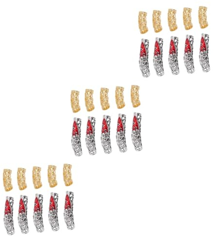 FRCOLOR 30 Stk filigranes Rohr Haarreifen Manschetten für Haarschmuck Dreadlocks Haarschmuck Dreadlocks Haarring Dreadlock-Haare flechten Perlen Haare geflochten Ringe