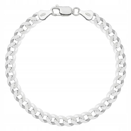 OPRAVA Armband Herren, Damen Armband aus massiv 925er Sterlingsilber, Panzerkette Cubana Unisex Schmuck armreif silber, silberarmband 20 cm, breite 6,5 mm