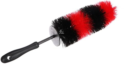 SIXTOL CAR DETAILING TIRE BRUSH L | fälgborste bil | stor rengöringsborste för däck | 10 cm diameter | fälgrengöring | bromsdammborttagare | ergonomiskt handtag | exakt rengöring