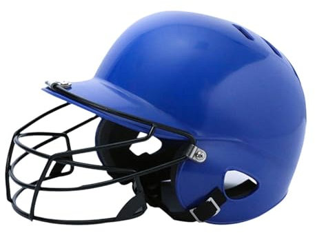 Baoblaze Schlaghelm Wache atmungsaktiv bequemer Doppel -Ohr -Softball -Helm mit Gesichtsmask für Spieltraining im Freien Sportarten, Blau
