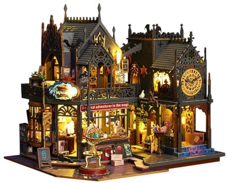 Boknook Kit, 3D träpussel Bokstöd Mini Castle DIY Enchanted Forest House Dollhouse Bok Nook DIY Miniature House Kit, Bokhylla dekoration Jul Födelsedag KIT(TYPE3-18CM)
