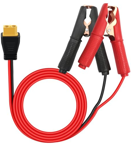 HuaLiSiJi XT60 Cable a Pinzas Coche 12V 24V Pinzas de Cocodrilo con XT60 14AWG 30A para Centrales Eléctricas Portátiles, Herramientas Eléctricas (3 m)