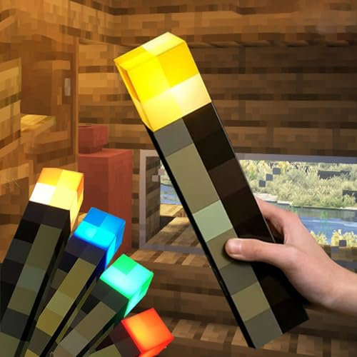 Light-up Wall Torch with Wall Mountable - 4 Color Night Light,LED Torch Light with Wall Mount & Hand Held,USB Rechargeable Night Light for Boys’Birthday Parties,Living Room Bedroom Decor (4 Colors)