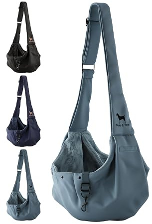 Noah & Paw Hundetragetasche für Kleine Hunde bis 5kg, Hundetasche mit Verstellbarem Schultergurt, und Weichem Fell, Doppelte Sicherheitsfunktion, Haustiere Tragetasche aus Premium Twill