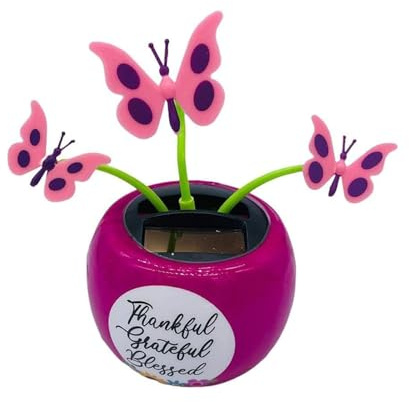 Solar Powered Dancing Flower Toy, Solar Dancer Figure, Solar Swinging Flip Flap Flower Animated Bobblehead Dancer Toy, Car Windowsill Decoration Desktop Solar Dancing Ornament Sun Catcher (Butterfly)