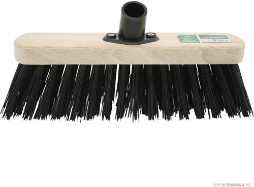 3 X 12 Wooden Stiff Black Bristle Hard Yard Brush Broom Head Cleaning Sweeping | Bristles Stiff Multi Purpose, Outdoor Use | Sweeping Tools, Replacement Head