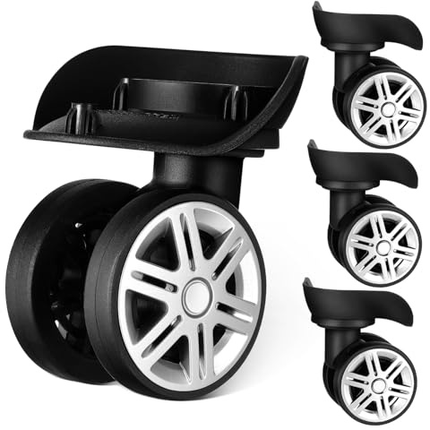 BESTonZON Koffergepäckräder Ersatz Universal-Schwerlastrollen 4 Stück Lenkrollen Für Trolleys Kompatibel Mit Verschiedenen Koffern Leiser Betrieb Einfache Installation
