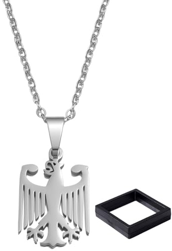 exatta Deutschland Adler Kette Herren, Deutsche Adler Kette, Deutschland WappenKette, Wappen Schmuck, AdlerAnhänger, Herren Schmuck, EdelstahlKette