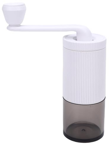 Aramox Moulin à café Manuel, Moulin à Grains Portable Réglable en ABS avec Fraise en Céramique pour Presse Française Expresso, Voyage, Maison et Bureau (WHITE)