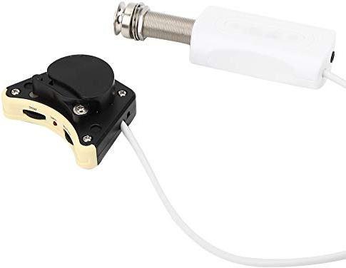 SPYMINNPOO Micro ukulélé à 4 Cordes, Installation Pratique de Haute qualité avec 2 Boutons pour le Volume Principal et Micro pour les Joueurs de ukulélé et les Musiciens