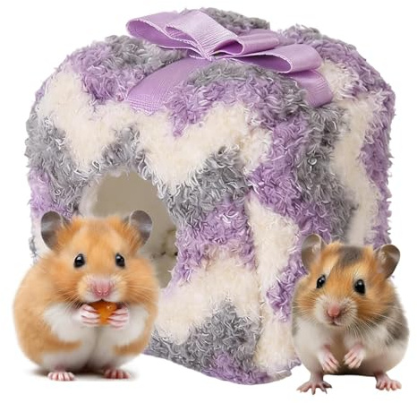 Hamsterhus | Söt mjuk plysch sovande, vinter hamsterhus liten djursäng | för inomhus utomhus för chinchilla möss fåglar igelkott gyllene ekorre bur berikning