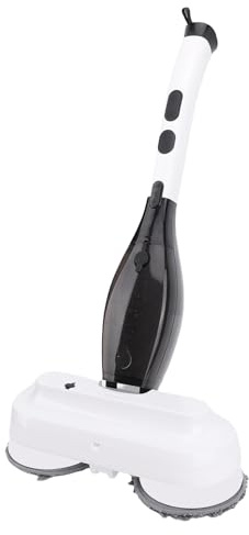 Asixxsix Fresa eléctrica inalámbrica, 2 en 1 limpiador de pisos giratorio con cepillo doble y tanque de agua de 800ml, Mop de limpieza potente para azulejos de madera dura y grasa de