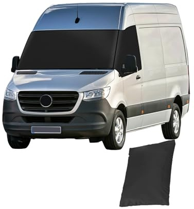 YWNYT Frontscheibenabdeckung für Mercedes Sprinter 2006–2018, 600D Verdunkelung, wasserdicht, Auto-Windschutzscheibenabdeckung, Frontscheibe, Sonnenschutz, Frost, Schnee, Windschutzscheibenabdeckung