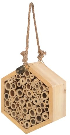 Angoily Handgefertigtes Sechseckiges Bienenhaus mit Multifunktionalem Design und Natürlicher Gartendekoration für Außenbereich