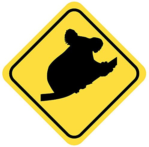Samunshi® Koala Warnschild Warndreieck Aufkleber Achtung Vorsicht Tier - 40x40cm mehrfarbig
