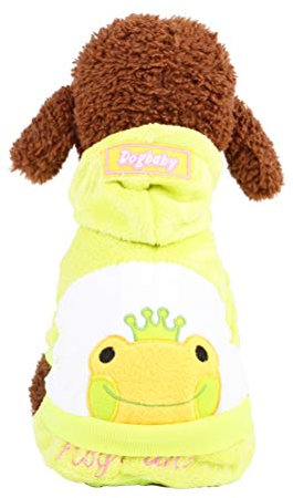 ShuoBeiter Kapuzen-Hundemantel Bekleidung kleine Hunde Karikatur Design Haustier Kostüm Dog Clothes Kleider Hundebekleidung bezaubernd Jacke Mantel Hoodies (XL, Gelb Frosch)