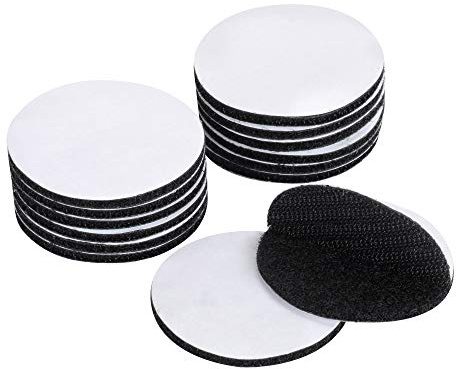BRAVESHINE 50mm große runde Klettpunkte selbstklebend, extra stark Schwarz | 16 Paar Klettband rund, selbstklebendes Klettband zur Befestigung für Basteln, Heim und Büro