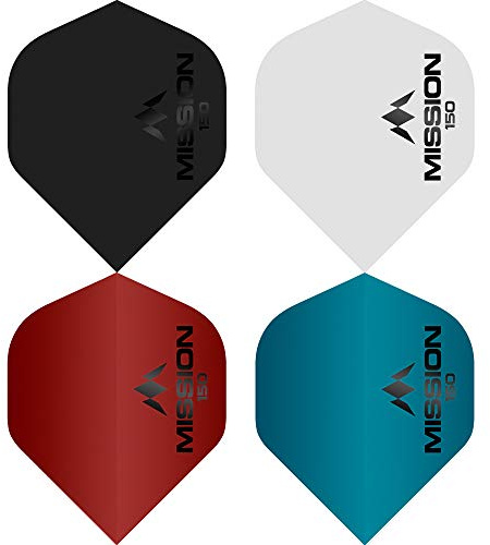 Mission Darts Mission Logo Dart Flights | Dicke 150 Mikron UV-Beschichtung | Standard Nr. 2, gemischte Farben, 5 Sets mit 3 Flights (gemischt)