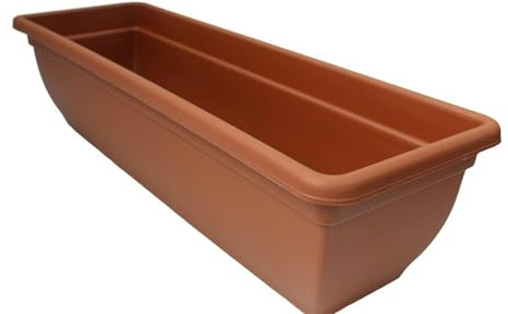 Cheerful Bargains Macetero grande de plástico de terracota de 60 cm (paquete de 4)