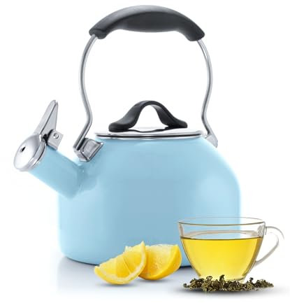 Chantal Oolong Bouilloire sifflante émaillée sur acier Bleu clair 1,8 l