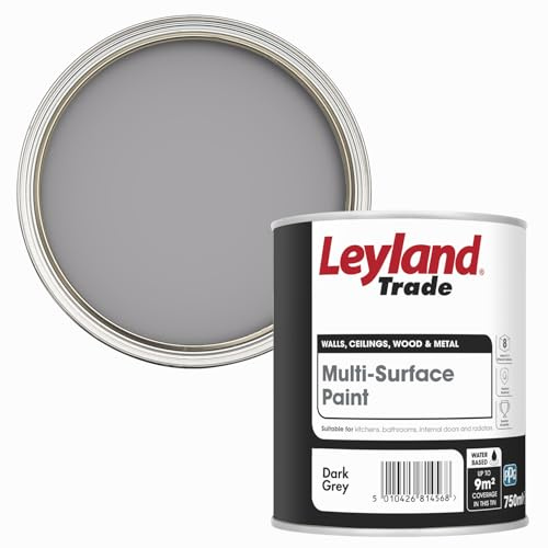 Leyland Trade - Multi-Surface Paint - Dark Grey - 2.5L | Mid Sheen Finish, Interior Wood, Metal, Plaster, Concrete & Brickwork, Moisture Resistant, Superior Durability