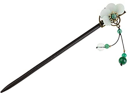 SOLUSTRE Chinesischer Haarstab Holz Haarnadel Japanische Haarstäbchen Blumen Haar Essstäbchen Opal Haarspange Vintage Haarstock Retro Haarschmuck Pin für Damen Mädchen Muttertag Geschenk
