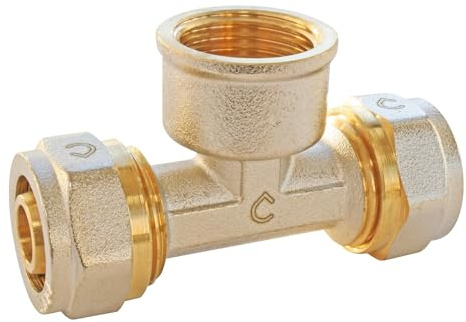 SOMATHERM FOR YOU, Té femelle à compression pour tube multicouche Ø20 mm, femelle 15/21, installation facile sans outil, idéal pour chauffage et sanitaire, étanchéité garantie