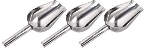 Holibanna Multifunctional Ice Scoop Set 3pcs Stainless Steel Ice Cube Grain Scoop Rice Scoop for Parties Buffets and Home Use