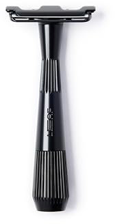 Leaf Shave Twig Razor - All-Metal Single Blade Razor, 5 Blades - Black