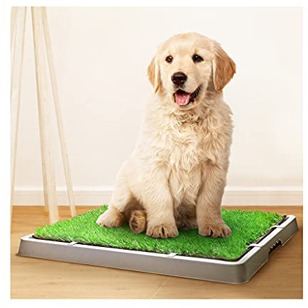 YANYUESHOP Kunstrasen-Welpenunterlage mit Tablett, waschbare große Hundetrainings-Grasmatte, 3-Schicht-System, Hundetoiletten-Gras-Töpfchen, für den Innen- und Außenbereich
