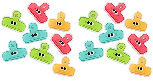PRETYZOOM 16pièces Clips à Papier Plastique Avec Yeux Pince Document Clips Pour Photos Et Fermeture De Sachets Alimentaires Multi-usages Et Réutilisables