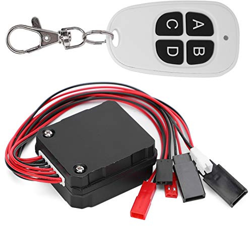 Agatige Treuil De Voiture RC, Treuil en Métal De Voiture RC, Treuil en Métal De Camion RC, Télécommande, Treuil De Véhicule, Accessoire De Voiture Adapté pour TRX4 SCX10 D90 1/10 Modèle De Voiture RC