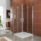 SUNXURY Cabina doccia ad angolo 80 x 80 cm, porta doccia a soffietto 180º, altezza 195 cm, doppia porta girevole in vetro NANO ESG da 6 mm